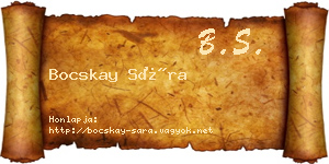 Bocskay Sára névjegykártya