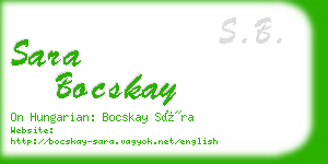 sara bocskay business card